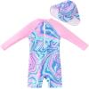 imageUMELOK Baby Girl Swimsuit Infant UPF 50 Bathing Suit Size MonthsPink  Swirl