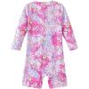 imageUMELOK Baby Girls One Piece Swimsuit Full Zip UPF 50 Sun Protection Swimwear Rash Guard Swim SuitPink Flower