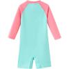 imageUMELOK Baby Girls One Piece Swimsuit Full Zip UPF 50 Sun Protection Swimwear Rash Guard Swim SuitPink Green