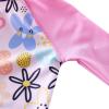 imageUMELOK Baby Girls One Piece Swimsuit Full Zip UPF 50 Sun Protection Swimwear Rash Guard Swim SuitPink colorful Flowers