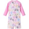 imageUMELOK Baby Girls One Piece Swimsuit Full Zip UPF 50 Sun Protection Swimwear Rash Guard Swim SuitPink colorful Flowers