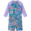 imageUMELOK Baby Girls One Piece Swimsuit Full Zip UPF 50 Sun Protection Swimwear Rash Guard Swim SuitPurple  Fashion Flower