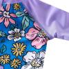 imageUMELOK Baby Girls One Piece Swimsuit Full Zip UPF 50 Sun Protection Swimwear Rash Guard Swim SuitPurple  Fashion Flower