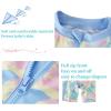imageUMELOK Baby Girls One Piece Swimsuit Full Zip UPF 50 Sun Protection Swimwear Rash Guard Swim SuitPurple Begonia Flower