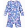 imageUMELOK Baby Girls One Piece Swimsuit Full Zip UPF 50 Sun Protection Swimwear Rash Guard Swim SuitPurple Flower