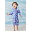imageUMELOK Baby Girls One Piece Swimsuit Full Zip UPF 50 Sun Protection Swimwear Rash Guard Swim SuitPurple Flower