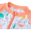 imageUMELOK Baby Girls One Piece Swimsuit Full Zip UPF 50 Sun Protection Swimwear Rash Guard Swim SuitWhite Ocean