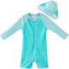 imageUMELOK Baby Girl Swimsuit Infant UPF 50 Bathing Suit Size MonthsAqua   Striped