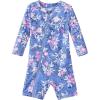 imageUMELOK Baby Girls One Piece Swimsuit Full Zip UPF 50 Sun Protection Swimwear Rash Guard Swim SuitPurple Flower