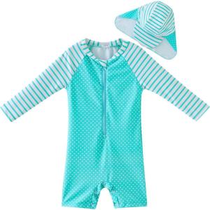 imageUMELOK Baby Girl Swimsuit Infant UPF 50 Bathing Suit Size MonthsAqua   Striped