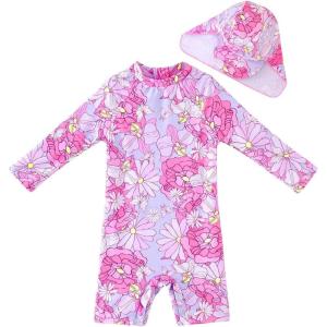imageUMELOK Baby Girl Swimsuit Infant UPF 50 Bathing Suit Size MonthsPink  Big Floral