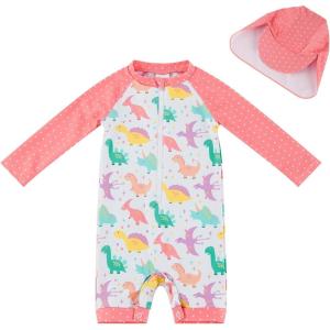 imageUMELOK Baby Girl Swimsuit Infant UPF 50 Bathing Suit Size MonthsPink  Dinosaur