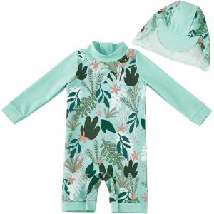 imageUMELOK Baby Girl Swimsuit Infant UPF 50 Bathing Suit Size MonthsTropical Plants