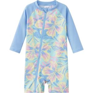 imageUMELOK Baby Girls One Piece Swimsuit Full Zip UPF 50 Sun Protection Swimwear Rash Guard Swim SuitPurple Begonia Flower