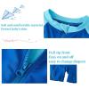 imageUMELOK Baby Boys Swimsuit Full Zip UPF 50 Sun Protection SwimwearDark Bluelight Blue