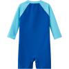 imageUMELOK Baby Boys Swimsuit Full Zip UPF 50 Sun Protection SwimwearDark Bluelight Blue