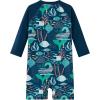 imageUMELOK Baby Boys Swimsuit Full Zip UPF 50 Sun Protection SwimwearOceannavy Blue