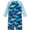 imageUMELOK Baby Boys Swimsuit Full Zip UPF 50 Sun Protection SwimwearSharknavy Blue