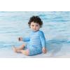 imageUMELOK Baby Boys Swimsuit Full Zip UPF 50 Sun Protection SwimwearSky Bluestripe