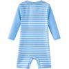 imageUMELOK Baby Boys Swimsuit Full Zip UPF 50 Sun Protection SwimwearSky Bluestripe