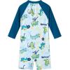 imageUMELOK Baby Boys Swimsuit Full Zip UPF 50 Sun Protection SwimwearSports Green Crocodile