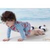 imageUMELOK Baby Boys Swimsuit Full Zip UPF 50 Sun Protection SwimwearStriped Crab