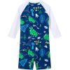 imageUMELOK Baby Boys Swimsuit Full Zip UPF 50 Sun Protection SwimwearWhitedinosaur