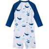 imageUMELOK Baby Boys Swimsuit Full Zip UPF 50 Sun Protection SwimwearWhitesailboat