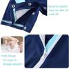 imageUMELOK Baby Boys UPF 50 Sun Protection One Piece Rashguard Swimsuit with Snap BottomBlue  Color Blocking