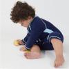 imageUMELOK Baby Boys UPF 50 Sun Protection One Piece Rashguard Swimsuit with Snap BottomBlue  Color Blocking