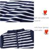imageUMELOK Baby Boys UPF 50 Sun Protection One Piece Rashguard Swimsuit with Snap BottomBlue  Striped