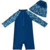 imageUMELOK Baby Boys UPF 50 Sun Protection One Piece Rashguard Swimsuit with Snap BottomBlue Body  Shark