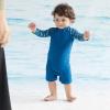 imageUMELOK Baby Boys UPF 50 Sun Protection One Piece Rashguard Swimsuit with Snap BottomBlue Body  Shark