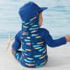 imageUMELOK Baby Boys UPF 50 Sun Protection One Piece Rashguard Swimsuit with Snap BottomColorful  Fish