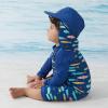 imageUMELOK Baby Boys UPF 50 Sun Protection One Piece Rashguard Swimsuit with Snap BottomColorful  Fish