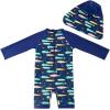 imageUMELOK Baby Boys UPF 50 Sun Protection One Piece Rashguard Swimsuit with Snap BottomColorful  Fish