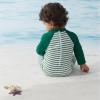 imageUMELOK Baby Boys UPF 50 Sun Protection One Piece Rashguard Swimsuit with Snap BottomGreen  Alligator