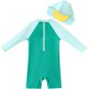 imageUMELOK Baby Boys UPF 50 Sun Protection One Piece Rashguard Swimsuit with Snap BottomGreen whale