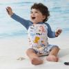 imageUMELOK Baby Boys UPF 50 Sun Protection One Piece Rashguard Swimsuit with Snap BottomGrey  Dinosaur