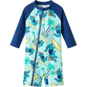 imageUMELOK Baby Boys Swimsuit Full Zip UPF 50 Sun Protection SwimwearSportscrocodile