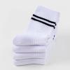 imageUMELOK Kids Athletic Socks Cotton Crew Socks for Boys and Girls with Stripes and Flower 4 PairsBlack Navy Stripes