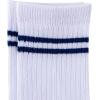 imageUMELOK Kids Athletic Socks Cotton Crew Socks for Boys and Girls with Stripes and Flower 4 PairsBlack Navy Stripes