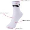 imageUMELOK Kids Athletic Socks Cotton Crew Socks for Boys and Girls with Stripes and Flower 4 PairsBlack Navy Stripes
