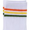 imageUMELOK Kids Athletic Socks Cotton Crew Socks for Boys and Girls with Stripes and Flower 4 PairsMulticolor Stripes
