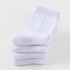 imageUMELOK Kids Athletic Socks Cotton Crew Socks for Boys and Girls with Stripes and Flower 4 PairsWhite