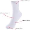 imageUMELOK Kids Athletic Socks Cotton Crew Socks for Boys and Girls with Stripes and Flower 4 PairsWhite