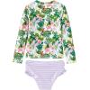 imageUMELOK Toddler and Little Girls Rash Guard Sets with Bikini Bottoms SwimwearGreenLight Purple  Begonia
