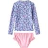 imageUMELOK Toddler and Little Girls Rash Guard Sets with Bikini Bottoms SwimwearLight PurplePink  FloralStripe
