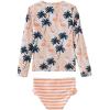 imageUMELOK Toddler and Little Girls Rash Guard Sets with Bikini Bottoms SwimwearOrange  Coconut Trees