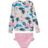 imageUMELOK Toddler and Little Girls Rash Guard Sets with Bikini Bottoms SwimwearPink  Coconut Island